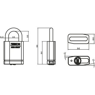 IKON RW6 Zylinderhangschloss H316 inkl. 2 Einzelschlüssel